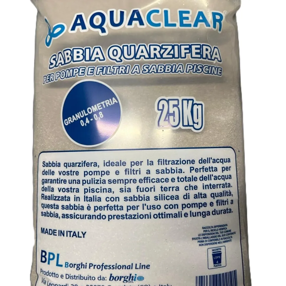 Sabbia Quarzifera 25 kg Granulometria 0,4–0,8 mm