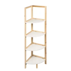 Scaffale Angolare Multiuso in legno di Abete 4 ripiani Linea Woodhandy