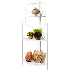 Scaffale angolare Salvaspazio in metallo bianco con 3 ripiani Florienne
