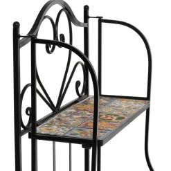 Scaffale Mosaico in metallo nero con 4 ripiani