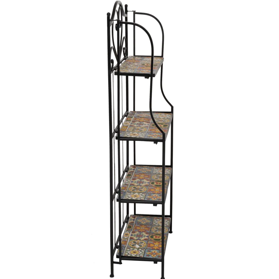 Scaffale Mosaico in metallo nero con 4 ripiani