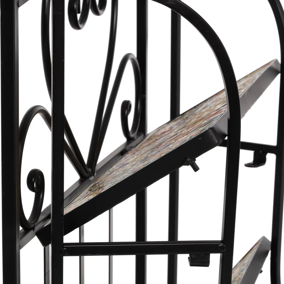 Scaffale Mosaico in metallo nero con 4 ripiani