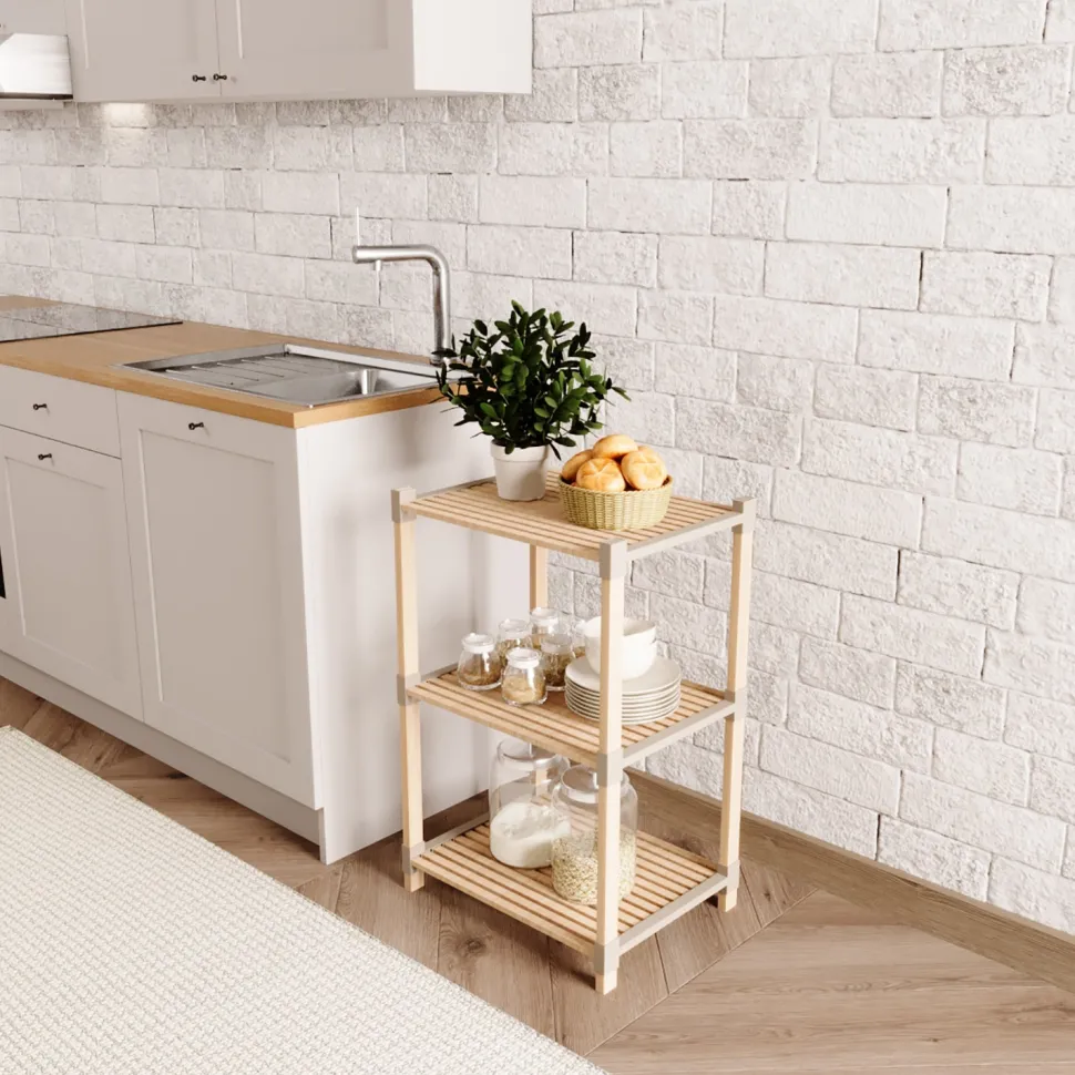 Scaffale Multiuso in legno 3 ripiani FixWood