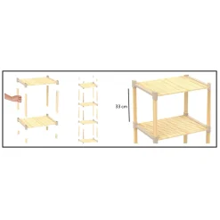 Scaffale Multiuso in legno 4 ripiani FixWood