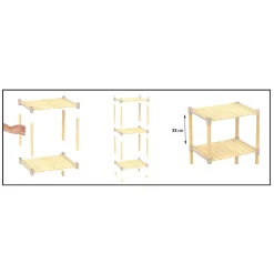 Scaffale Multiuso in legno 3 ripiani FixWood