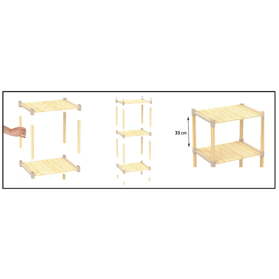 Scaffale Multiuso in legno 3 ripiani FixWood