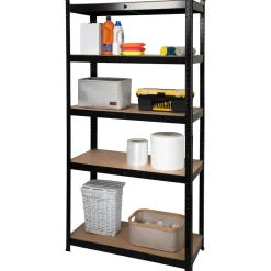Scaffale Multiuso in metallo Nero 5 ripiani