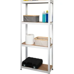 Scaffale Multiuso in metallo Bianco 4 ripiani