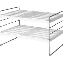 Scaffale multiuso in polistirene e acciaio Harper Bianco