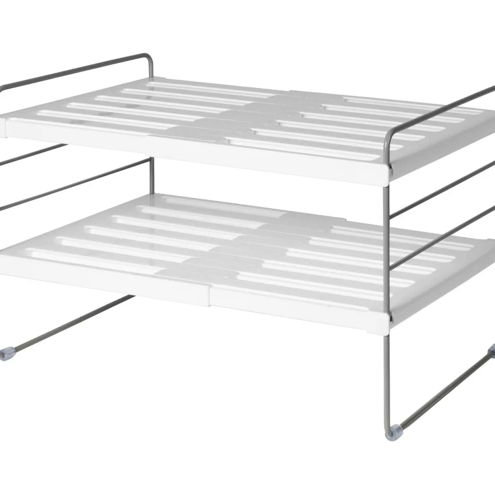 Scaffale multiuso in polistirene e acciaio Harper Bianco