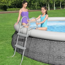 Scaletta per Piscina Fuori Terra con Telaio Anticorrosione h84 cm