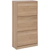 Scarpiera 3 ante in MDF Effetto Legno Naturale h115x60x24 cm