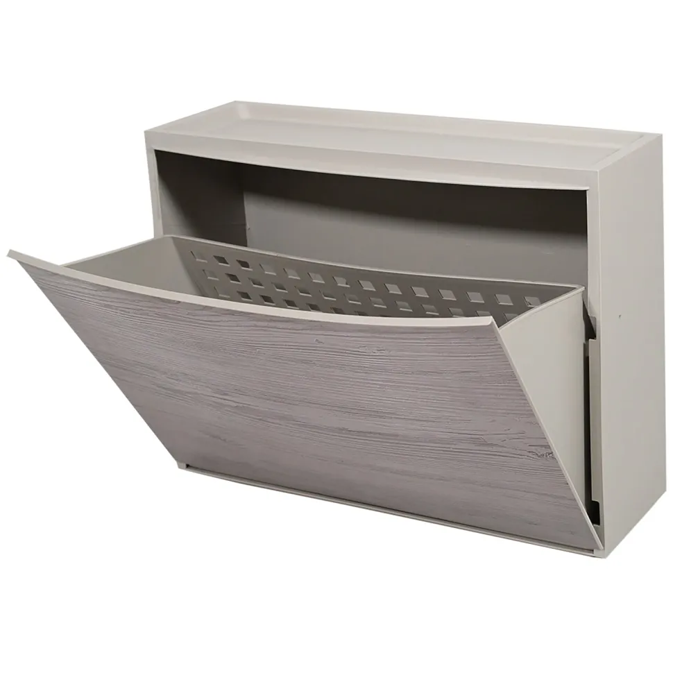 Scarpiera Effetto legno grigio Linea Wood
