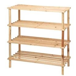 Scarpiera in legno di abete 4 ripiani 12 posti Linea Woodhandy
