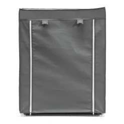 Scarpiera 3 Ripiani in Metallo e TNT 9 Posti Grigio Scuro h80x60x30 cm