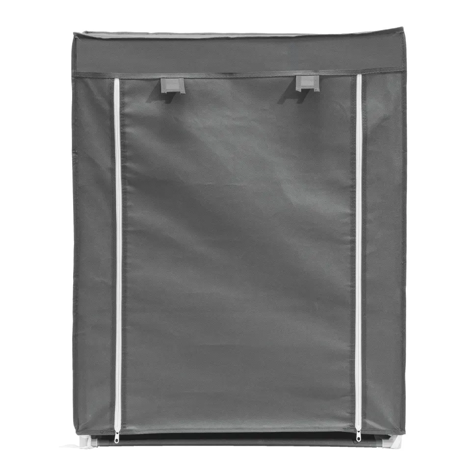 Scarpiera 3 Ripiani in Metallo e TNT 9 Posti Grigio Scuro h80x60x30 cm
