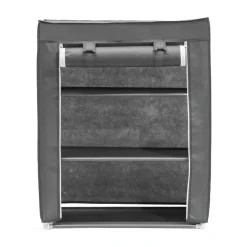 Scarpiera 3 Ripiani in Metallo e TNT 9 Posti Grigio Scuro h80x60x30 cm