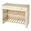 Scarpiera 2 ripiani rivestita in tessuto Linea Woodpine