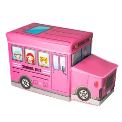 Scatola Portaoggetti Salvaspazio a Forma di Scuolabus per Giocattoli Linea Baby Cute