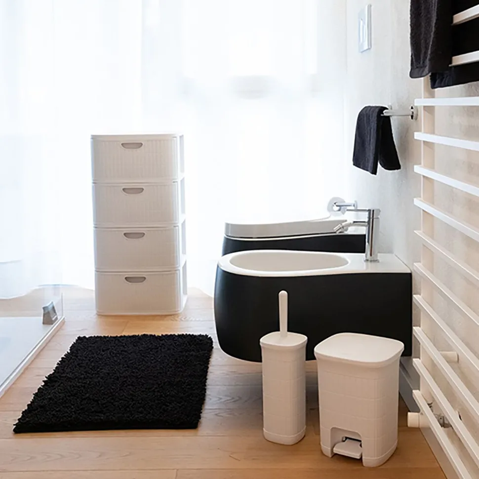 Scopino da Bagno in Plastica Rigenerata Bianco Linea Domus