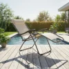 Sdraio Reclinabile da Giardino Beige con Cuscino h108x175x65 cm