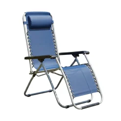 Sdraio Reclinabile da Giardino Blu con Cuscino h108x175x65 cm