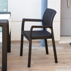 Sedia da esterno Alba Antracite finitura effetto Juta