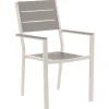 Sedia da giardino in acciaio Beige con Doghe Effetto Legno Tortora