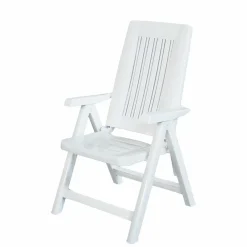 Sedia da giardino pieghevole inclinabile bianca
