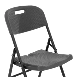 Sedia da giardino Richiudibile Effetto Rattan Antracite