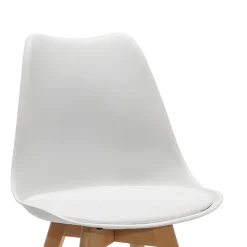 Sedia Design Scandinavo con Gambe in Legno Bianca
