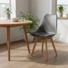 Sedia Design Scandinavo con Gambe in Legno Grigia