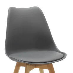 Sedia Design Scandinavo con Gambe in Legno Grigia