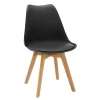 Sedia Design Scandinavo con Gambe in Legno Nera