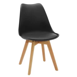 Sedia Design Scandinavo con Gambe in Legno Nera