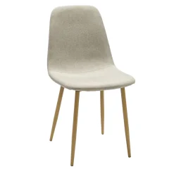 Sedia Imbottita Moderna in Tessuto Beige h86x44x54 cm