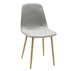 Sedia Imbottita Moderna in Tessuto Grigio chiaro h86x44x54 cm