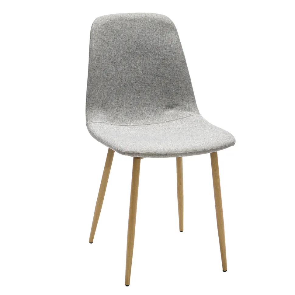 Sedia Imbottita Moderna in Tessuto Grigio chiaro h86x44x54 cm