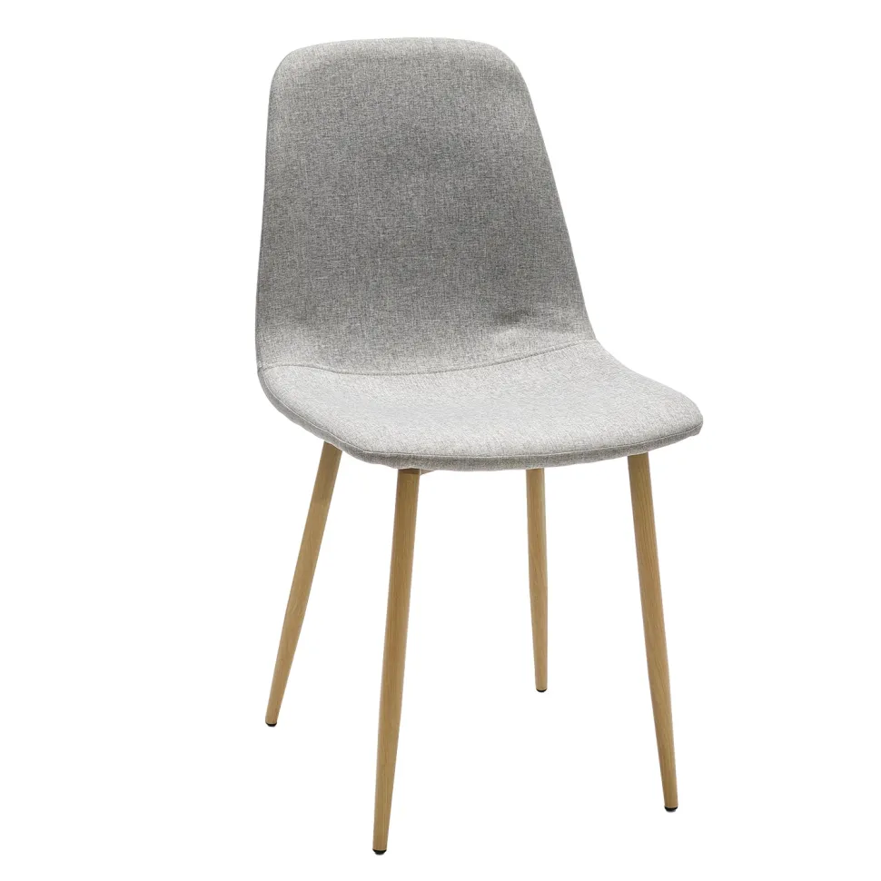 Sedia Imbottita Moderna in Tessuto Grigio chiaro h86x44x54 cm