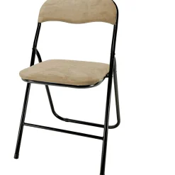 Sedia in velluto pieghevole Crema