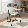 Sedia Pieghevole colorata con stampe artistiche in acciaio e PVC