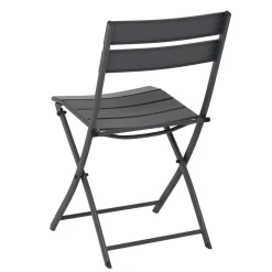 Sedia pieghevole da giardino in acciaio grigio