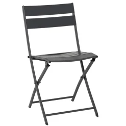 Sedia pieghevole da giardino in acciaio grigio