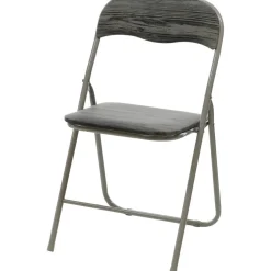 Sedia Pieghevole Grigio Effetto Legno