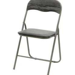 Sedia Pieghevole Grigio Effetto Legno