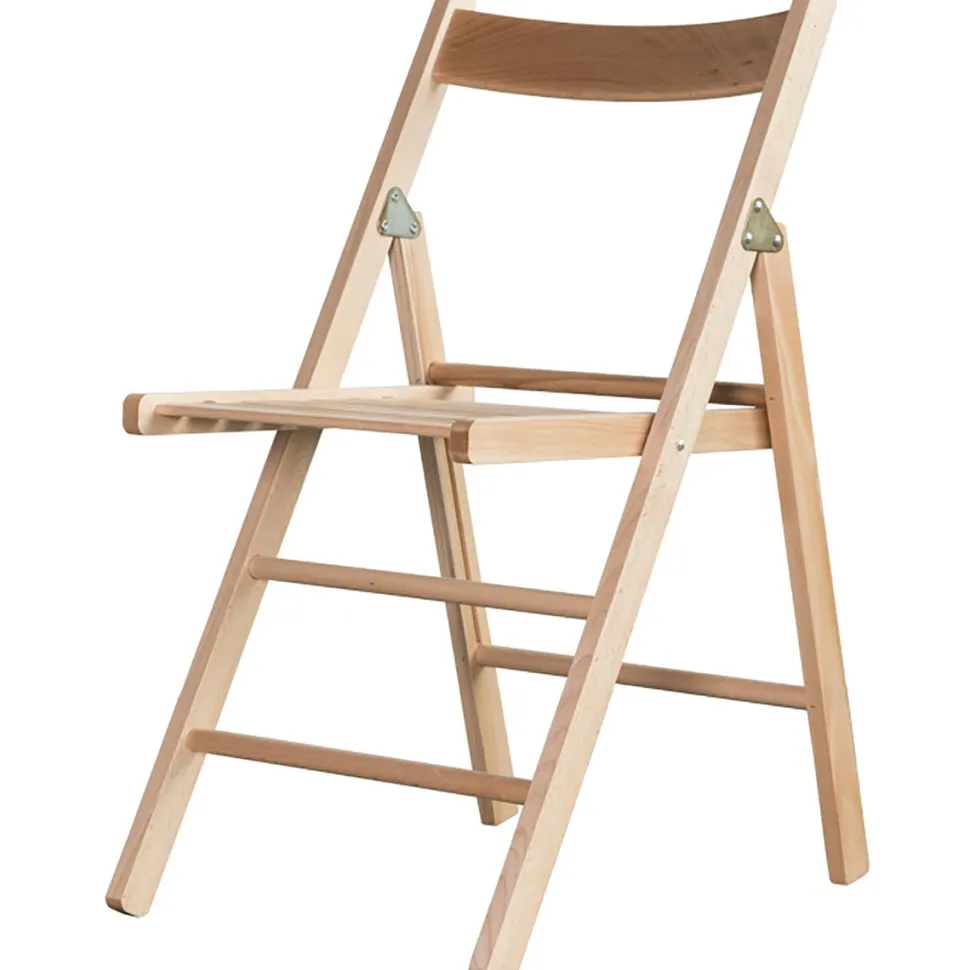 Sedia pieghevole in legno di faggio Naturale