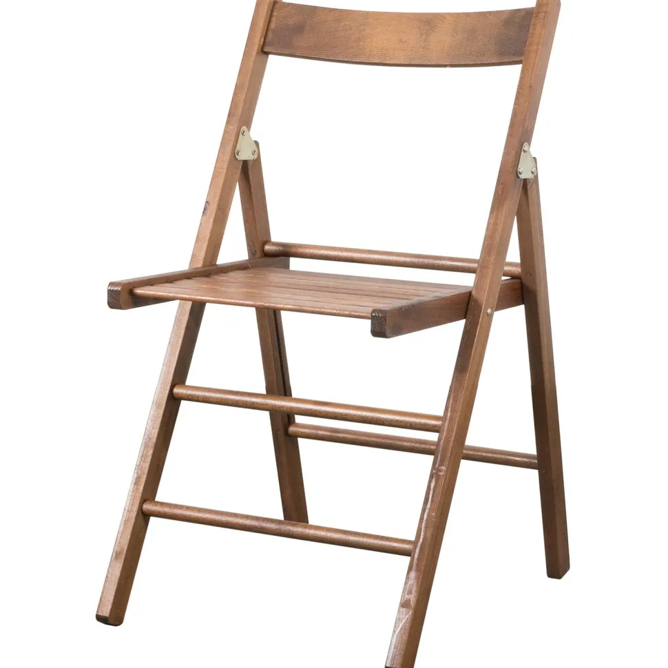 Sedia pieghevole in legno di faggio Noce