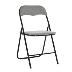 Sedia Pieghevole in Lino Grigio chiaro