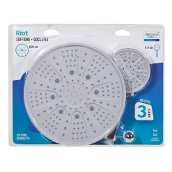 Se Doccia Riot Cromato con Soffione e Doccetta