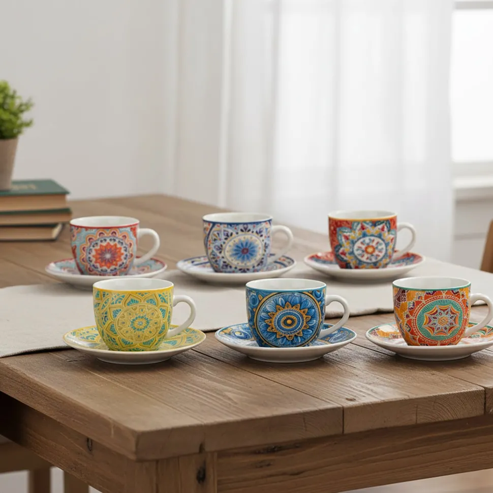 Servizio da Caffè in Porcellana Linea Mandala 9 cl